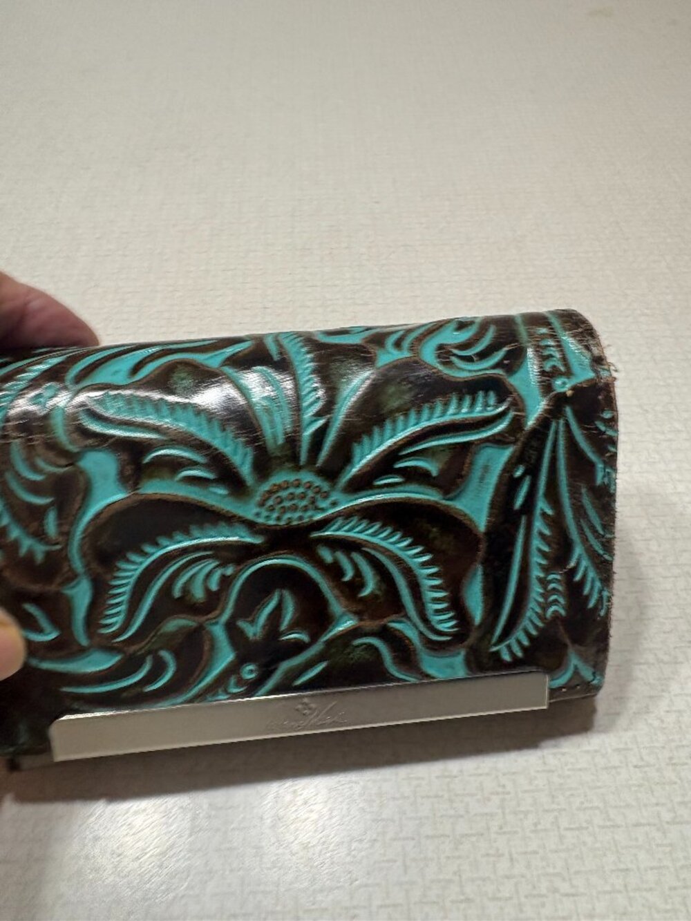 GUC Patricia Nash Turquise/Brown Cassini Trifold